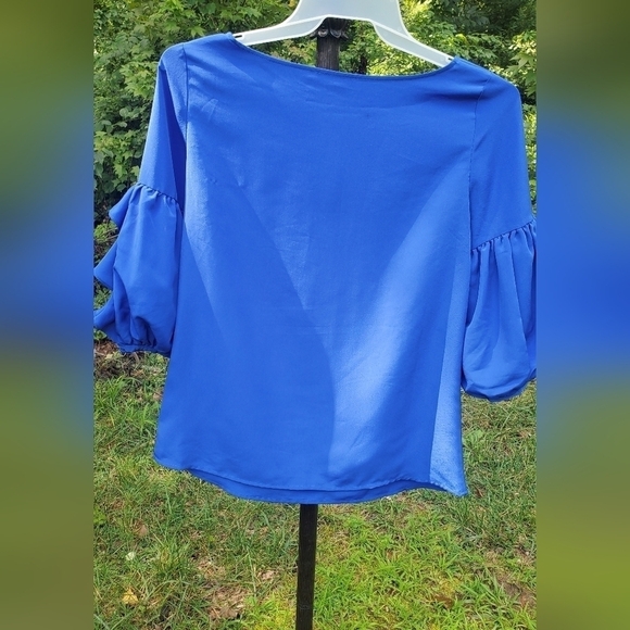 Bundle Only: Kelvin Klein 2/3 Puffy sleeves  Blue Career Women's Blouse Size S/P - Picture 2 of 6